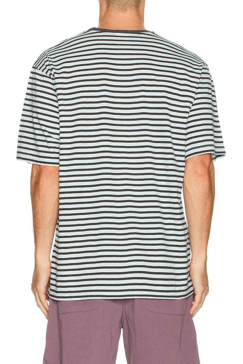 Kappy - Indigo Stripe Half T-shirt - Light blue
