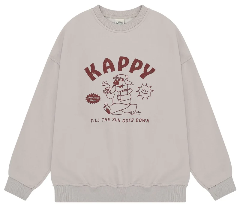 Kappy - Bear Fluff Sweat Shirt - Greige