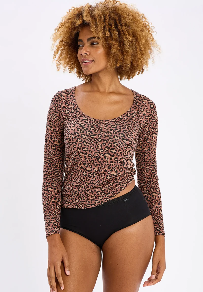 T-shirt thermique à manches longues Chill Fantaisy Imprimé Léopard