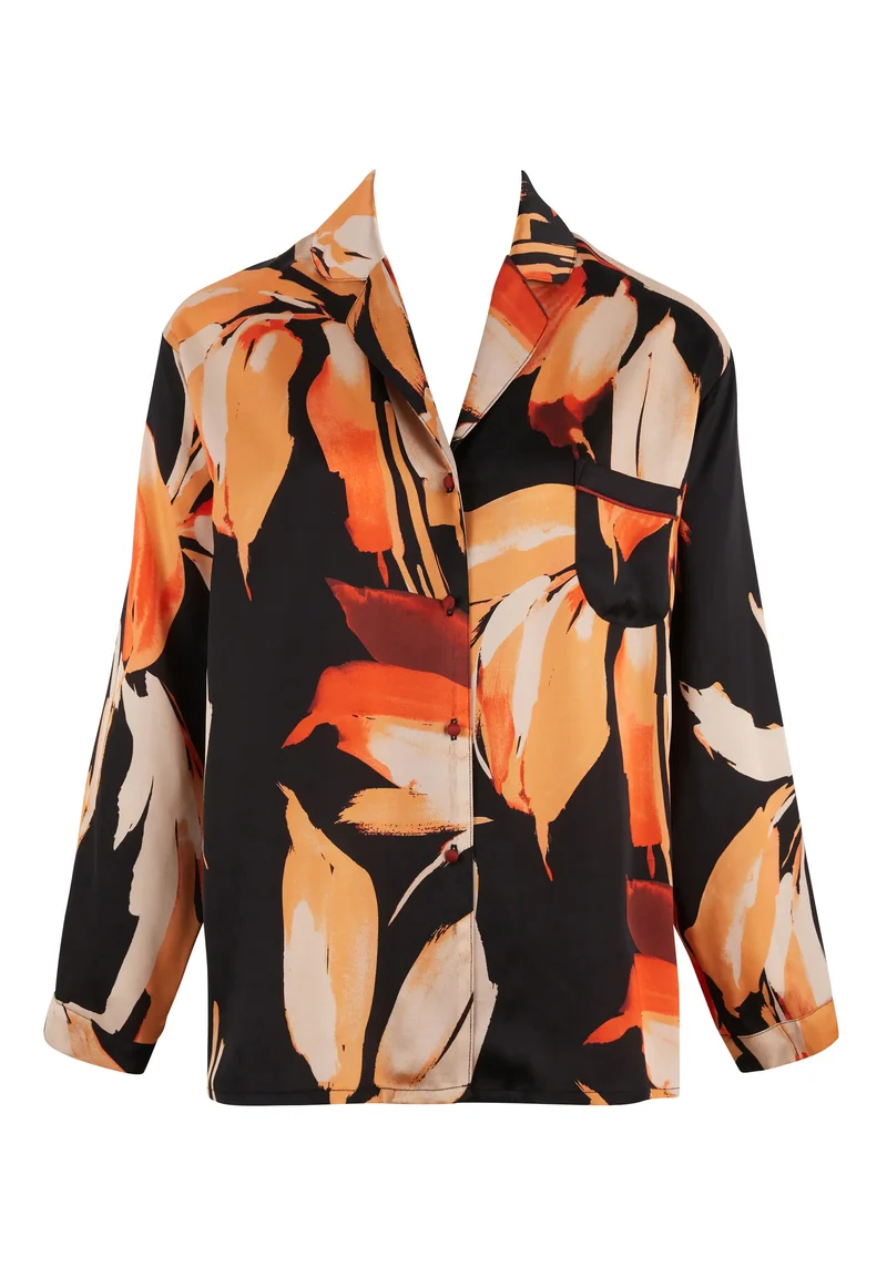 Chemise Pure Chic Feuilles Noir