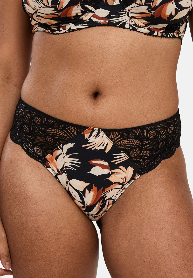 Slip Ariane Fantaisy Imprimé Feuilles & Noir