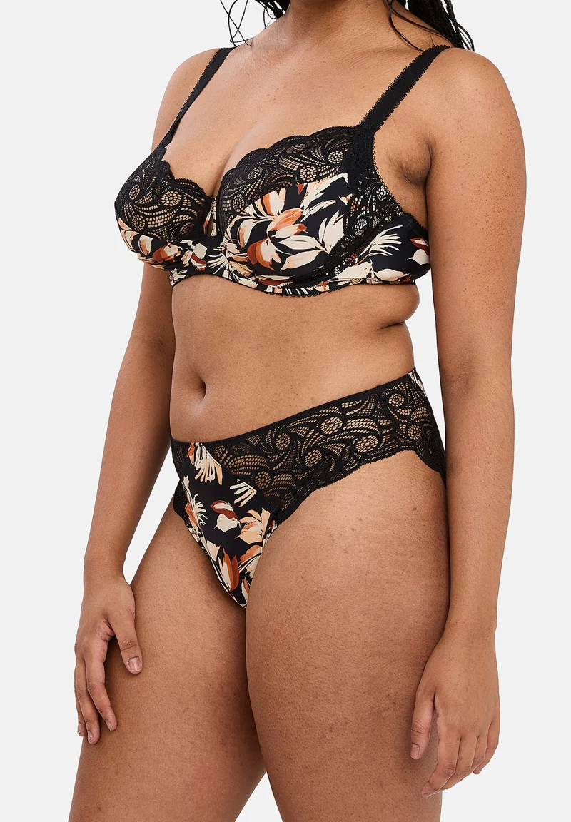 Slip Ariane Fantaisy Imprimé Feuilles & Noir