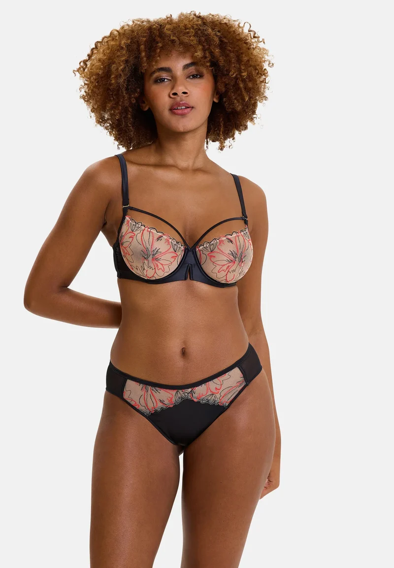 Slip Alberta Noir & Rouge Poppy