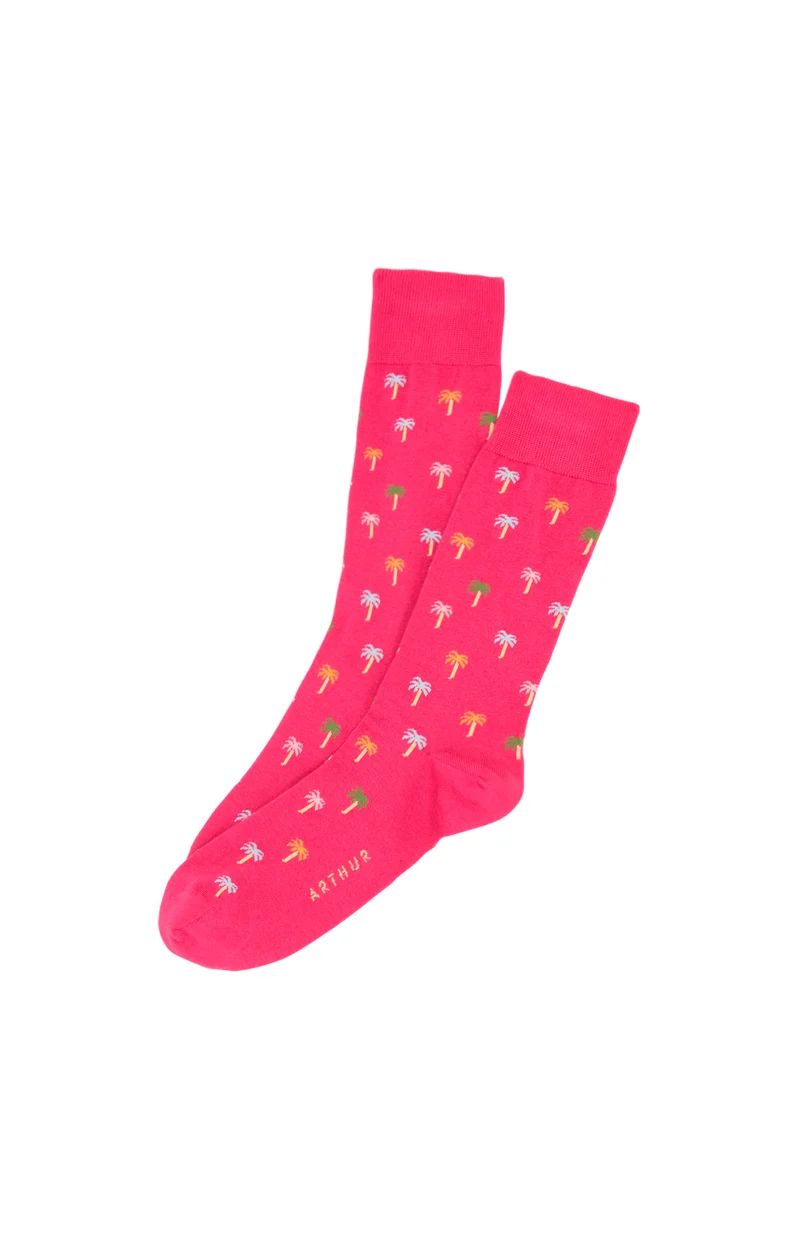 Chaussettes - Palmier Rose