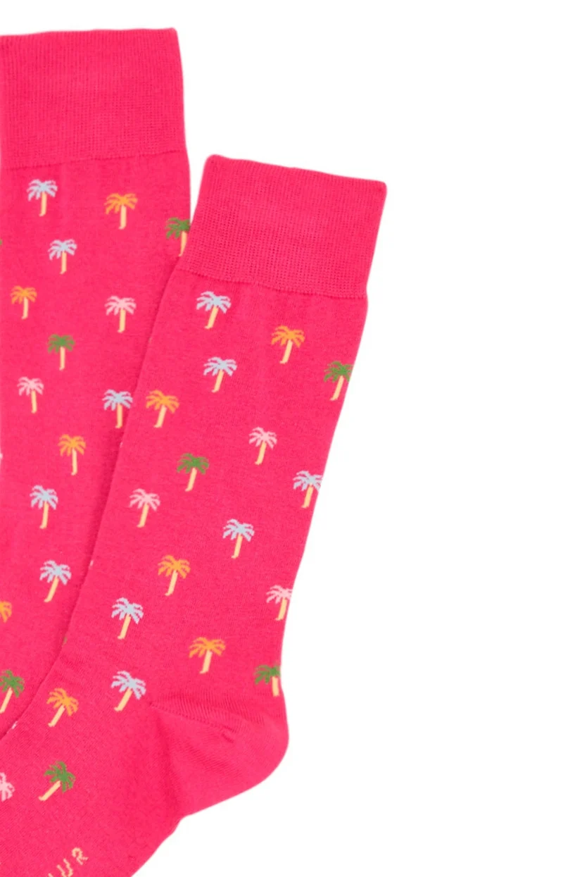 Chaussettes - Palmier Rose
