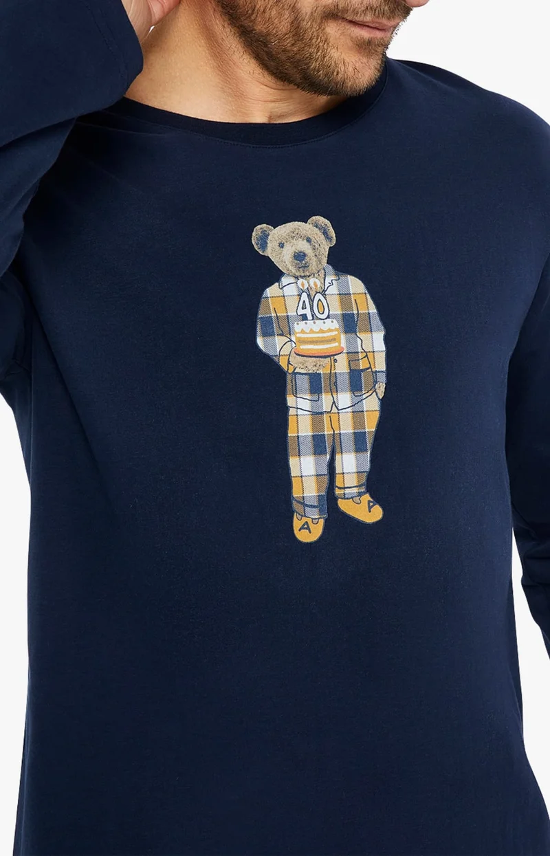 Pyjama en jersey épais et flanelle de coton - Happy 40