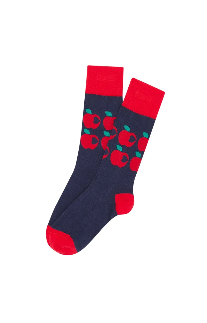 Chaussettes en coton - Pomme d'amour Marine