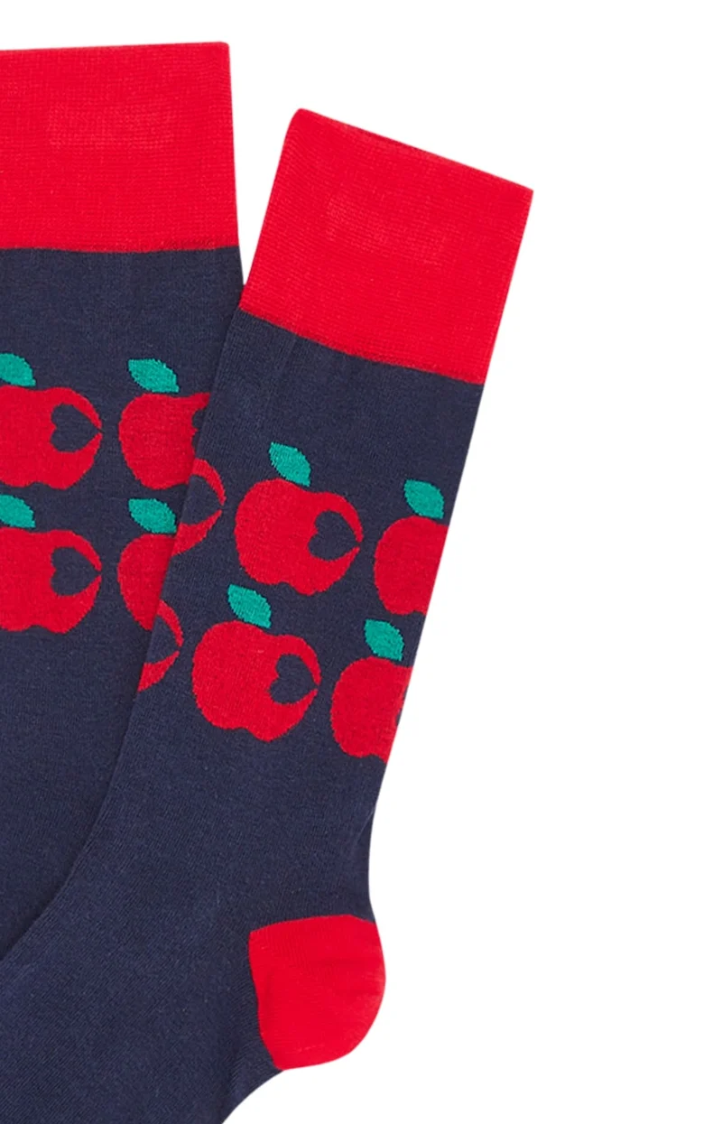 Chaussettes en coton - Pomme d'amour Marine