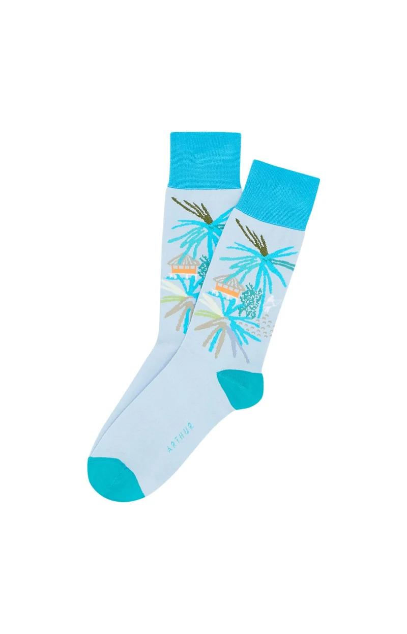 Chaussettes en coton - Tropical Bleu