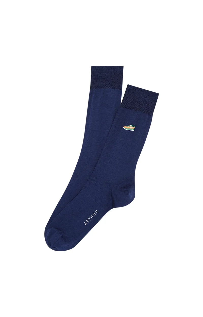 Chaussettes en fil d'écosse brodées - Sneakers