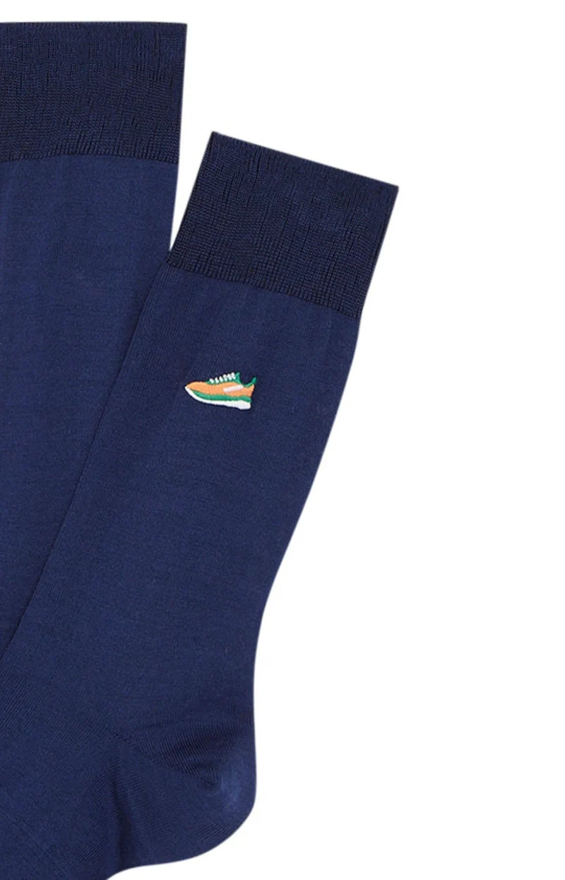 Chaussettes en fil d'écosse brodées - Sneakers