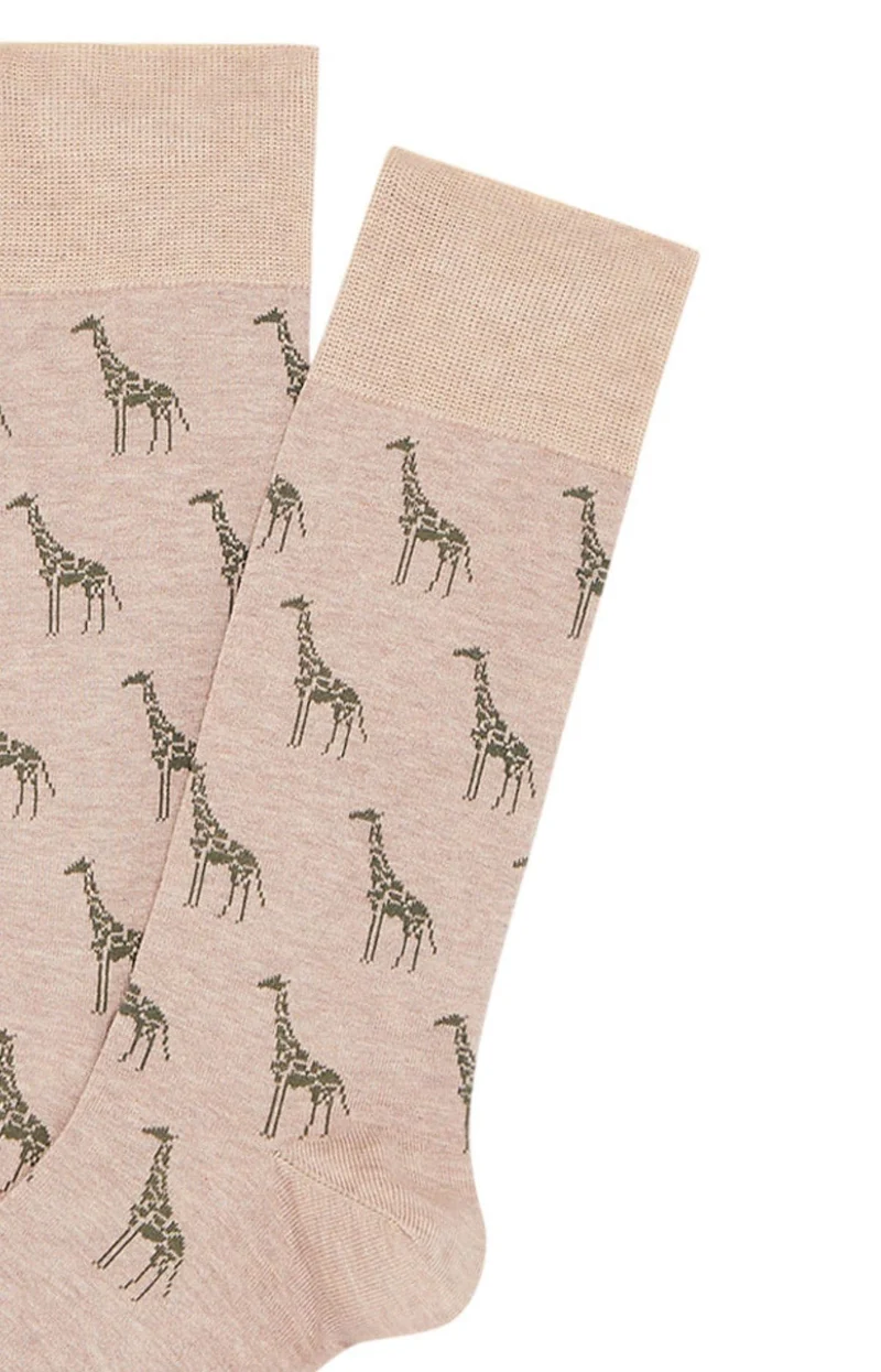 Chaussettes en fil d'écosse - Girafe Beige