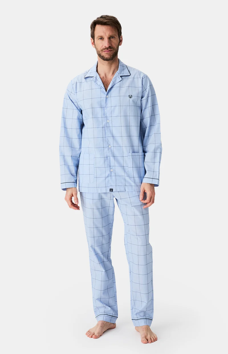 Pyjama boutonné en popeline de coton - n°009