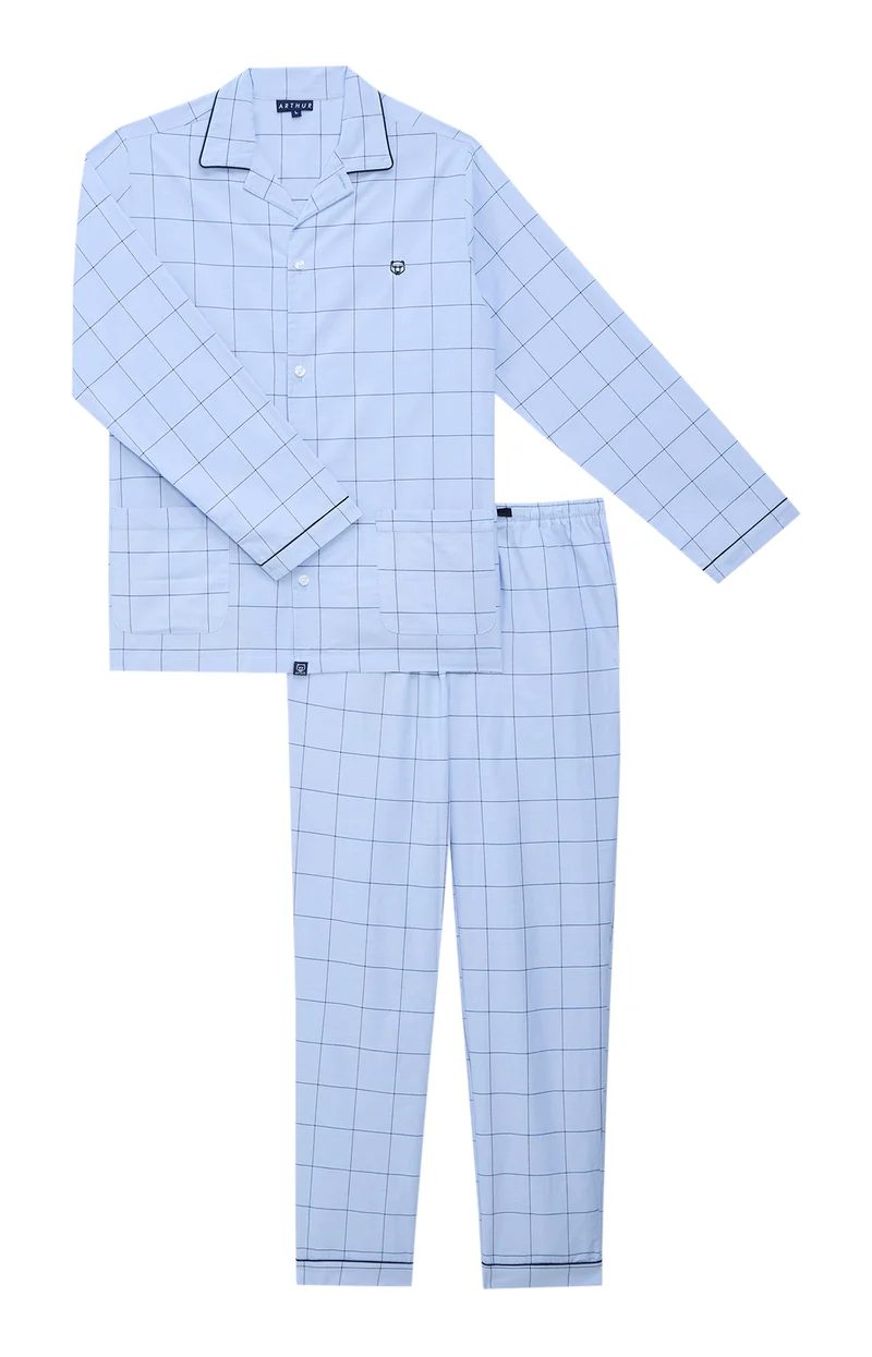 Pyjama boutonné en popeline de coton - n°009