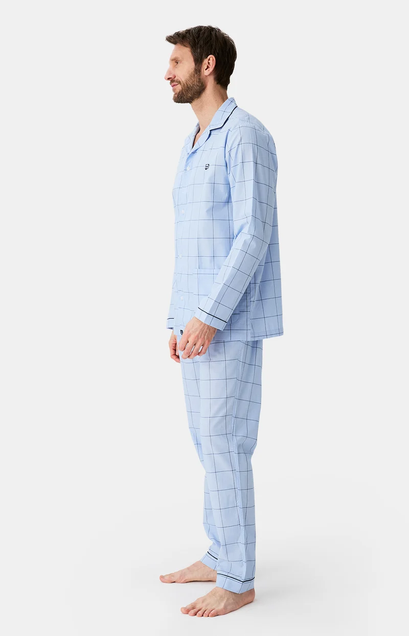 Pyjama boutonné en popeline de coton - n°009