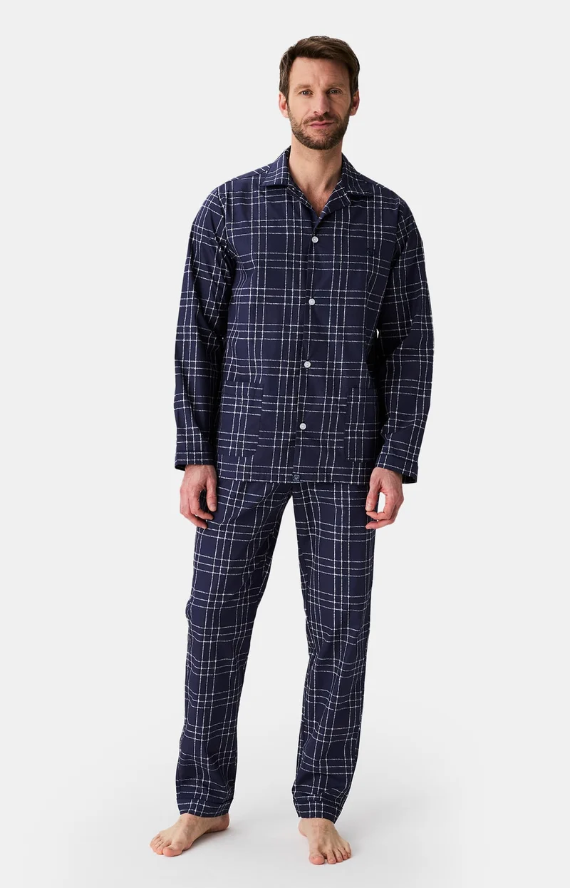 Pyjama boutonné en popeline de coton - Lewis