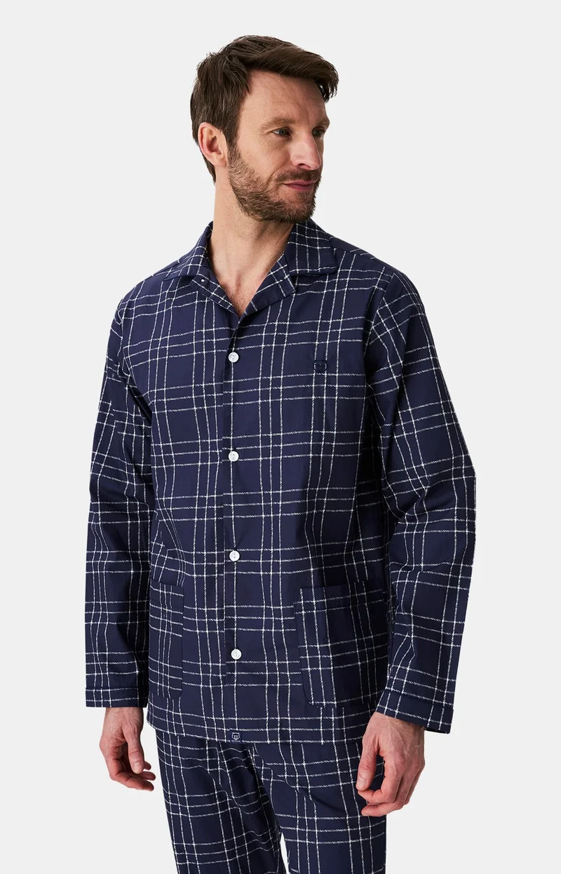 Pyjama boutonné en popeline de coton - Lewis