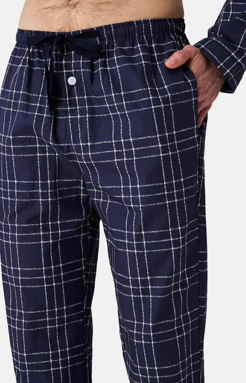 Pyjama boutonné en popeline de coton - Lewis