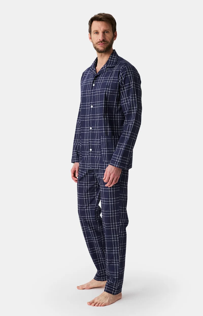 Pyjama boutonné en popeline de coton - Lewis