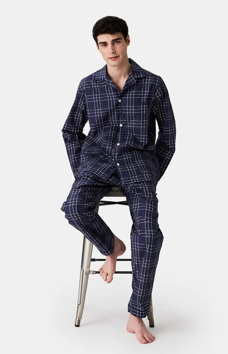 Pyjama boutonné en popeline de coton - Lewis