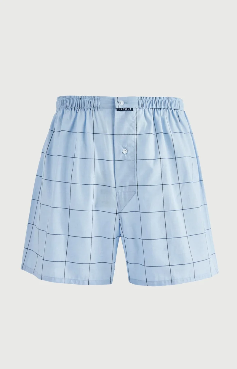 Caleçon classique en popeline de coton - Bleu n°009