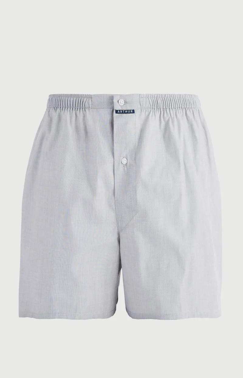 Caleçon classique en popeline de coton - Gris n°007