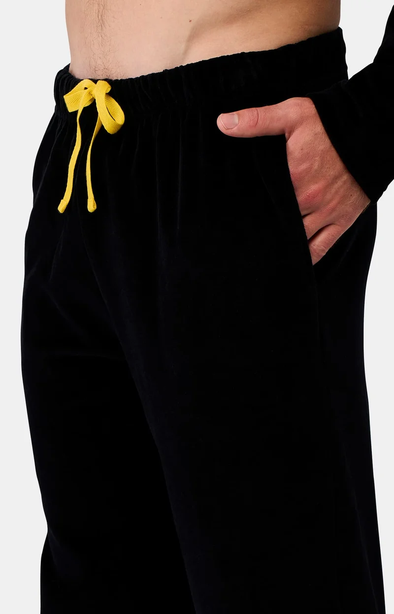 Pyjama manches longues en polaire - Noir