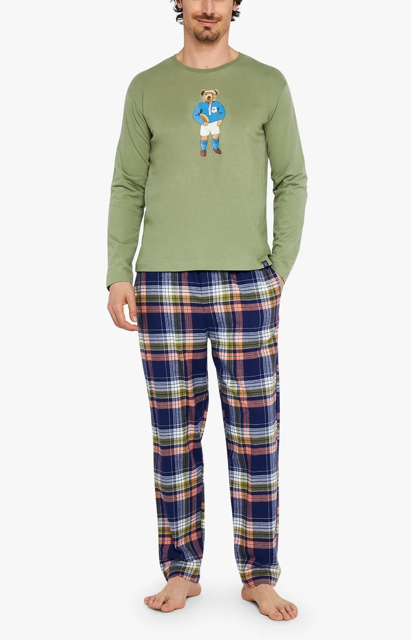 Pyjama en jersey épais et flanelle de coton - Pilier de la Nuit