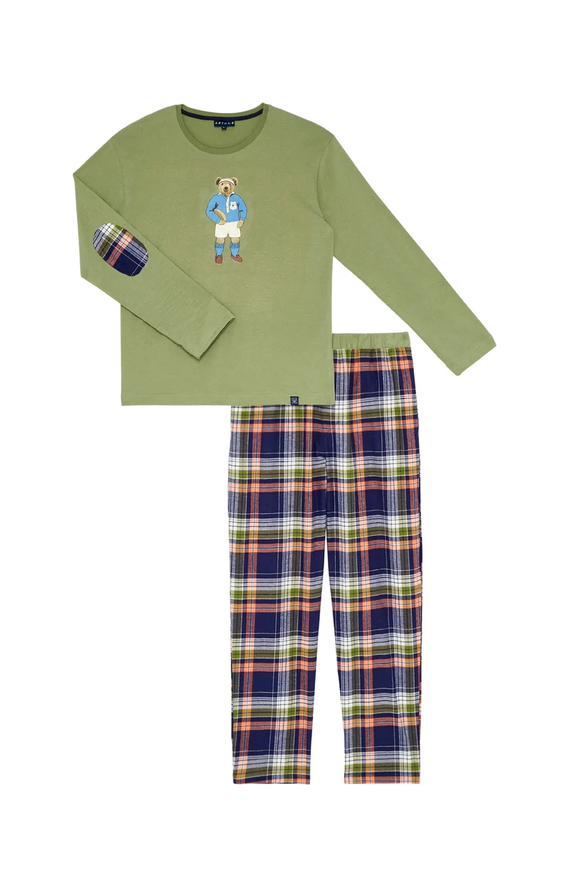 Pyjama en jersey épais et flanelle de coton - Pilier de la Nuit