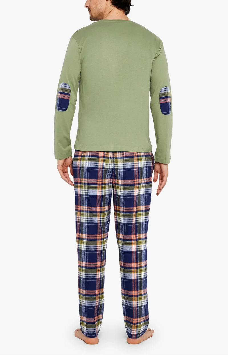 Pyjama en jersey épais et flanelle de coton - Pilier de la Nuit