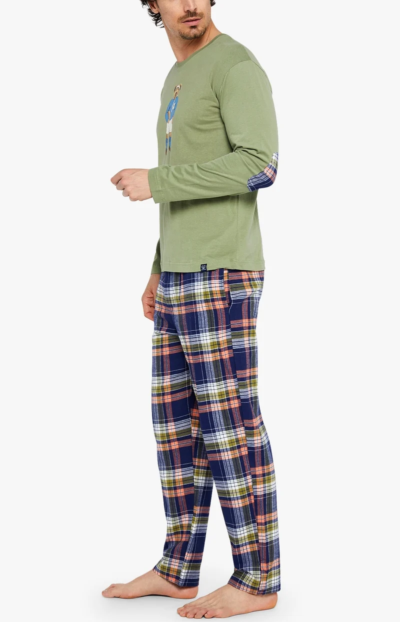 Pyjama en jersey épais et flanelle de coton - Pilier de la Nuit