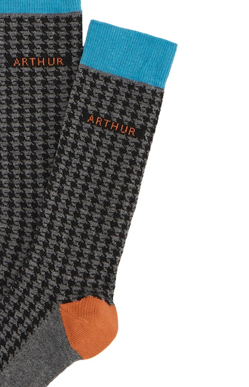 Chaussettes Pied de Poule - Noir
