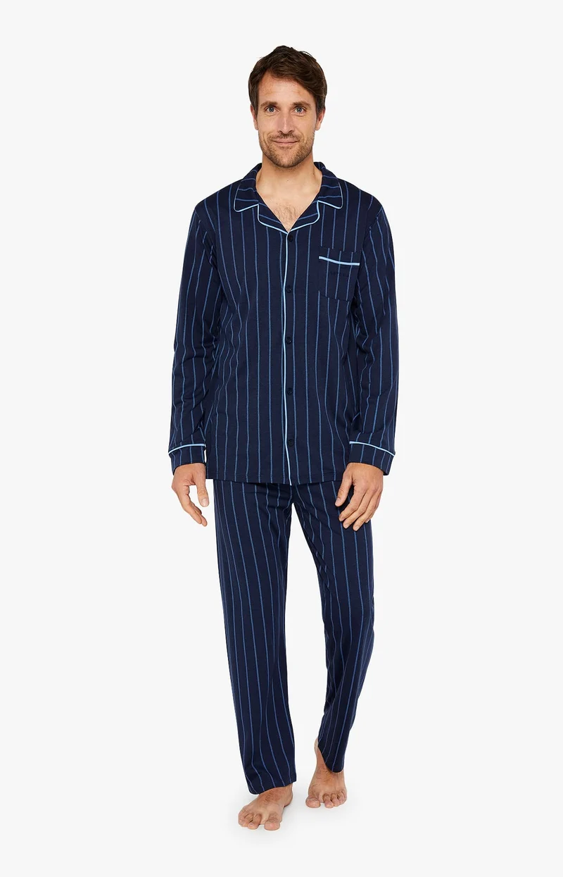 Pyjama boutonné en lyocell et coton - Tradi Marine