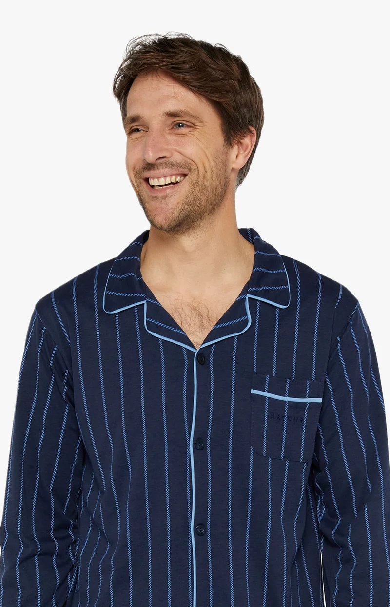 Pyjama boutonné en lyocell et coton - Tradi Marine