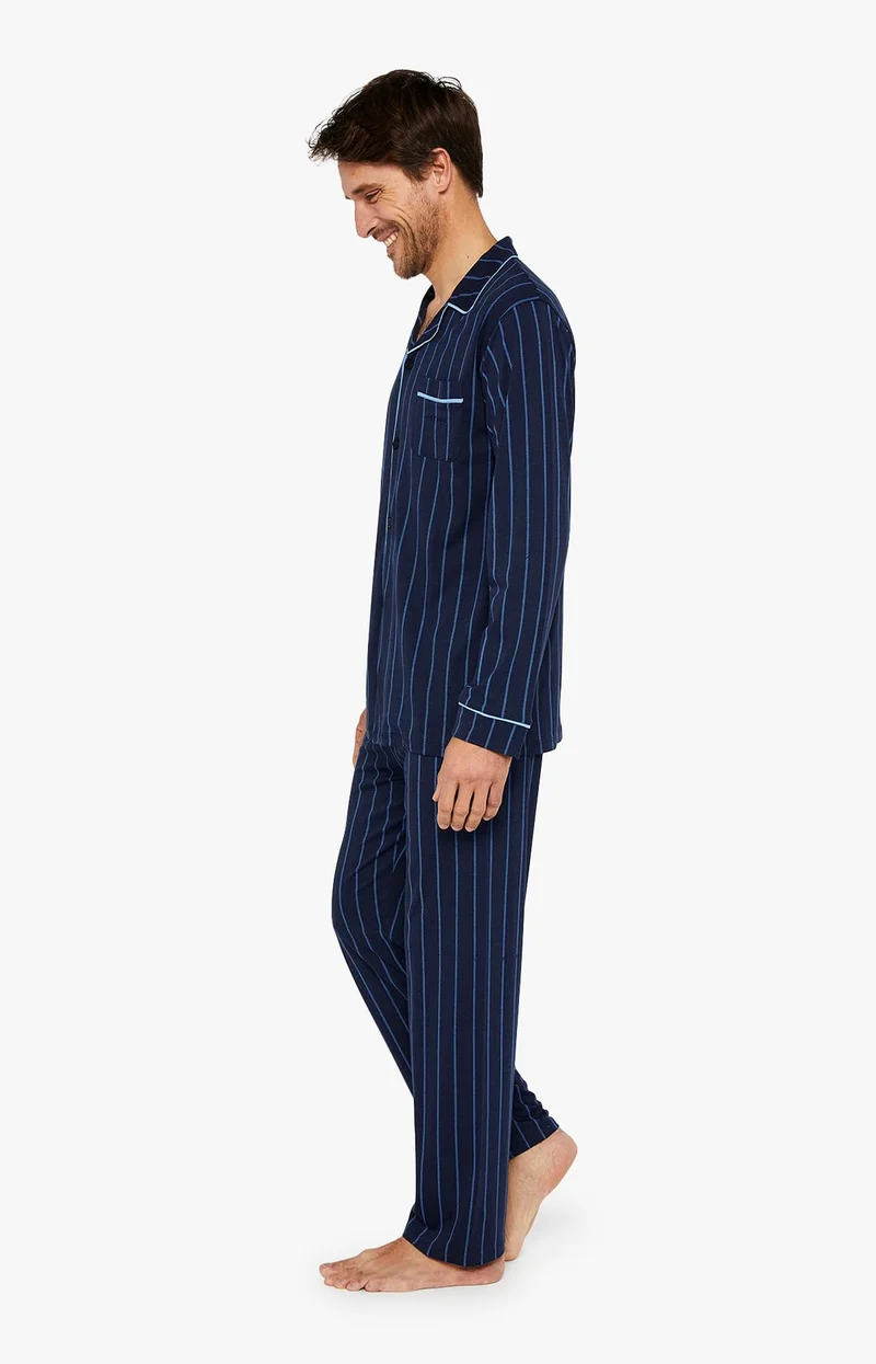 Pyjama boutonné en lyocell et coton - Tradi Marine