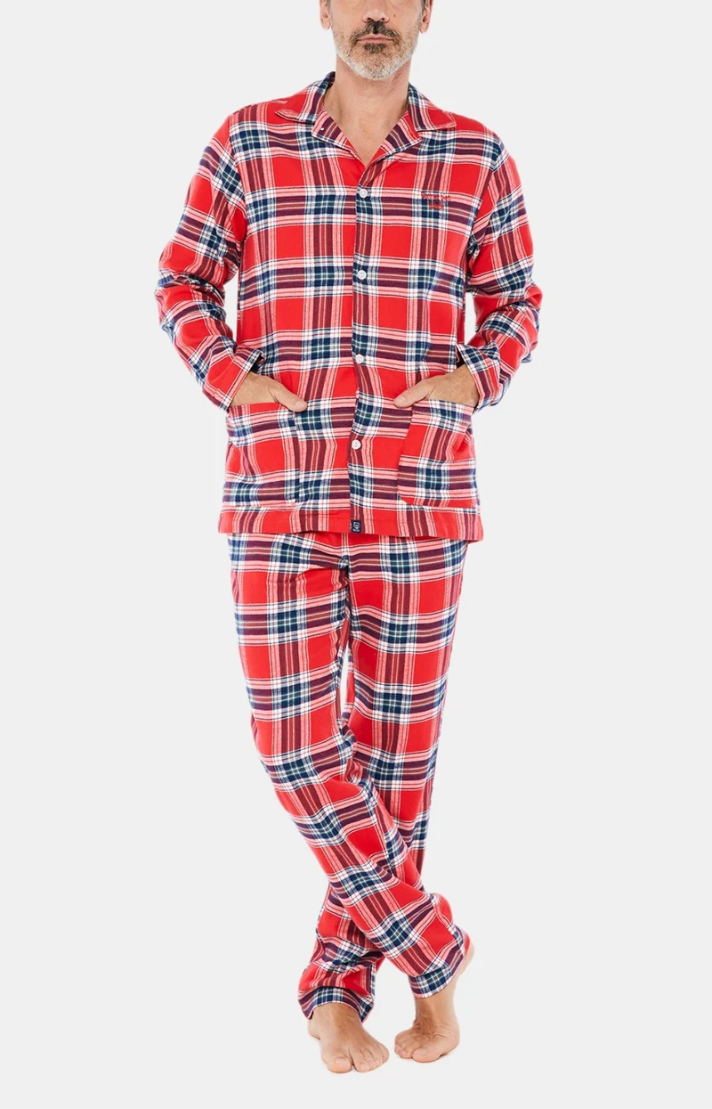 Pyjama Boutonné Logan - Rouge
