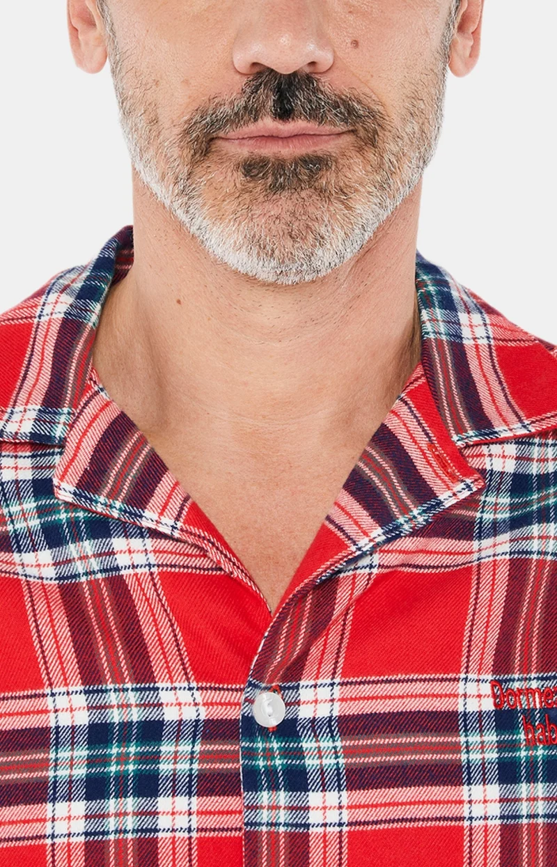 Pyjama Boutonné Logan - Rouge