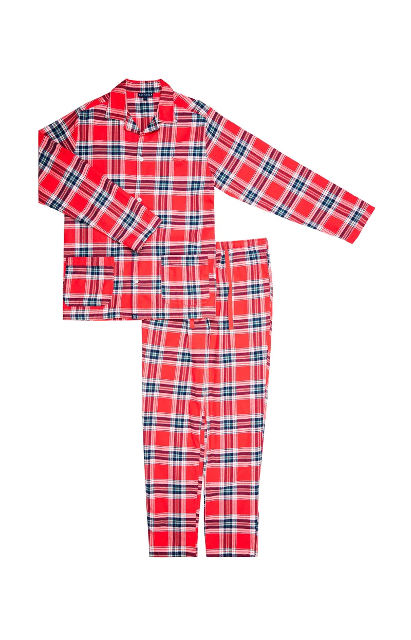 Pyjama Boutonné Logan - Rouge