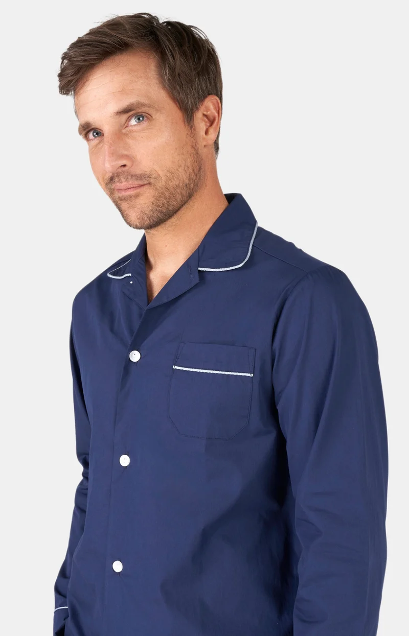 Pyjama boutonné en popeline de coton - Tradi