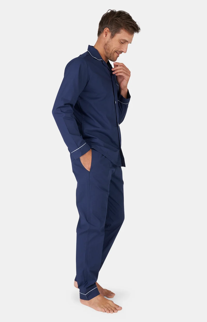 Pyjama boutonné en popeline de coton - Tradi