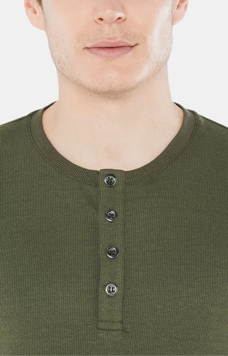 Tee-shirt manches Longues Coton - Kaki