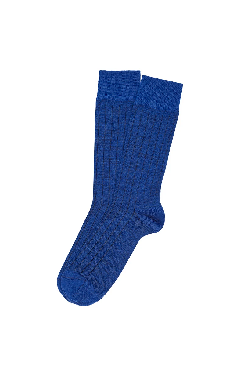 Chaussettes Laine et Coton - Bleu