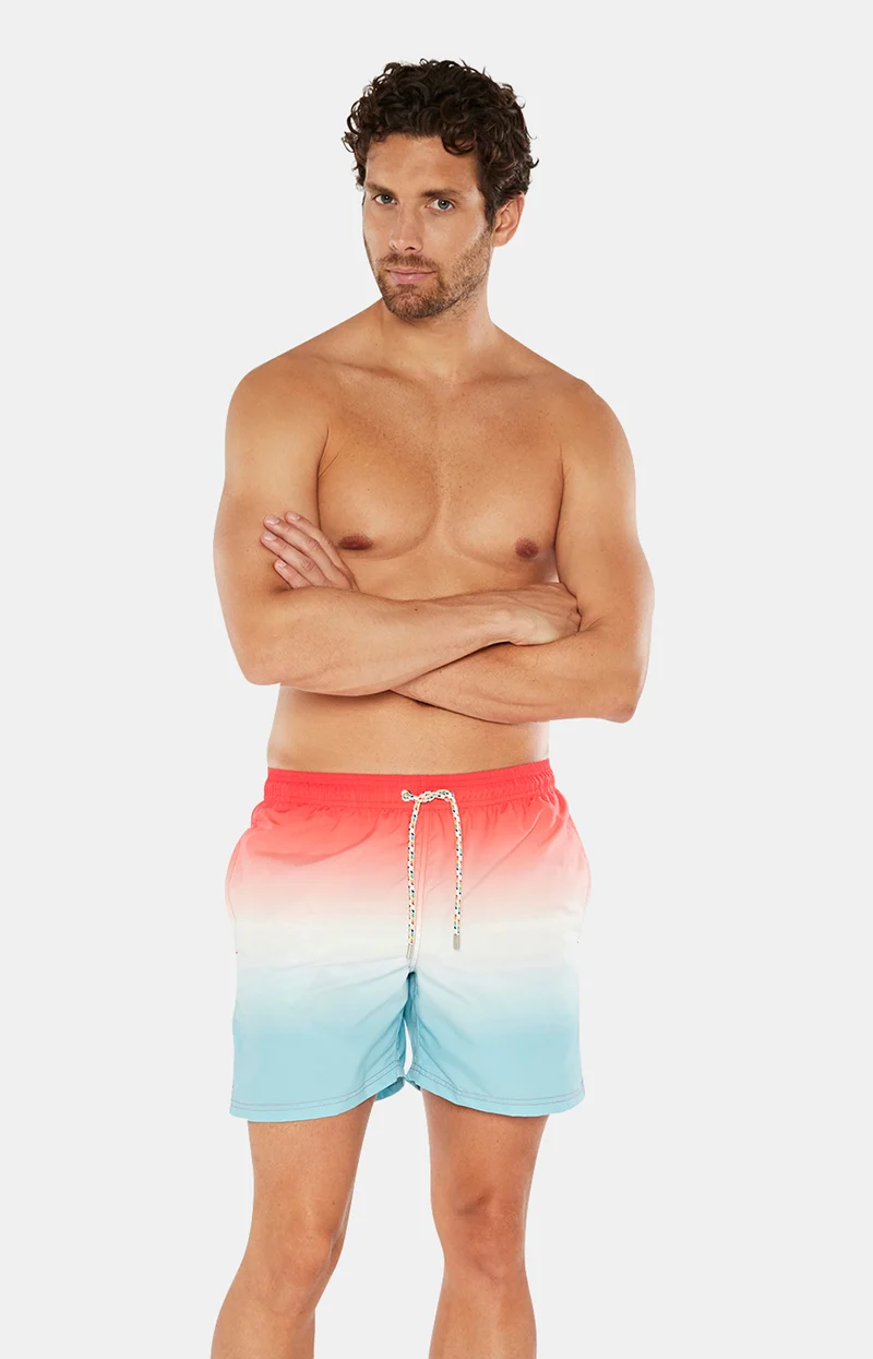 Short de bain - Tie & Dye Rouge