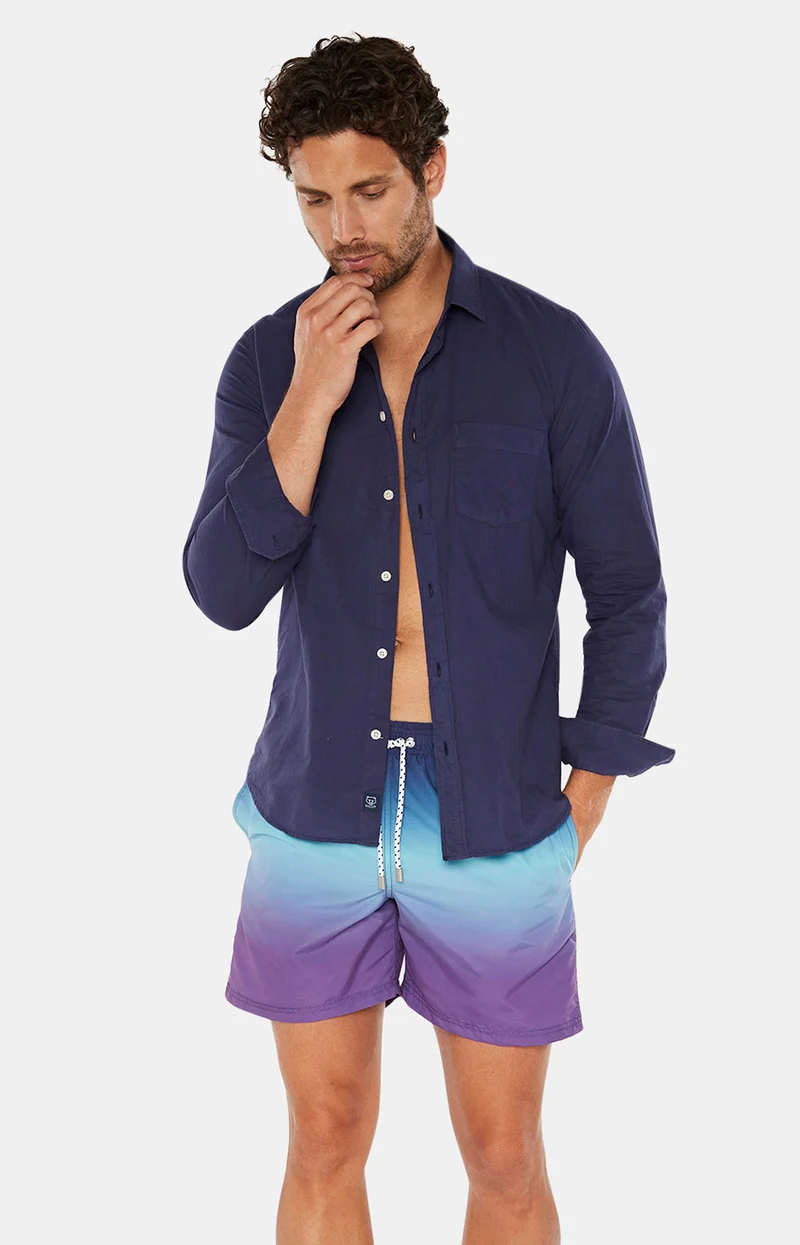 Short de bain - Tie & Dye Bleu