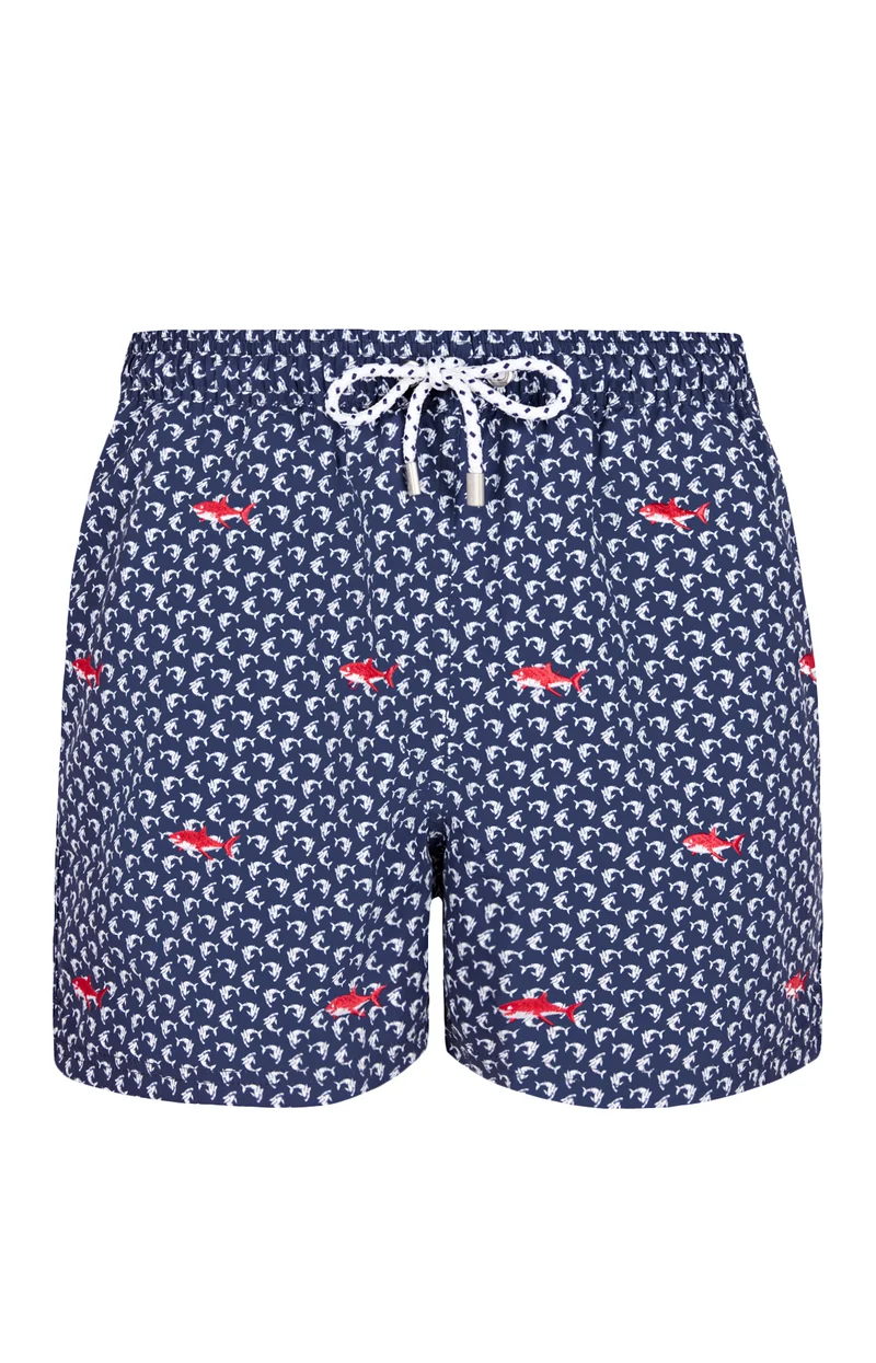 Short de bain brodé Requin - Marine