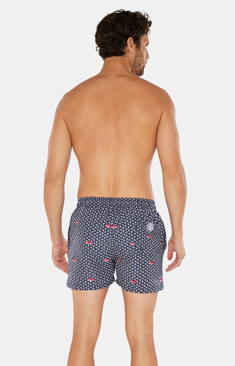 Short de bain brodé Requin - Marine