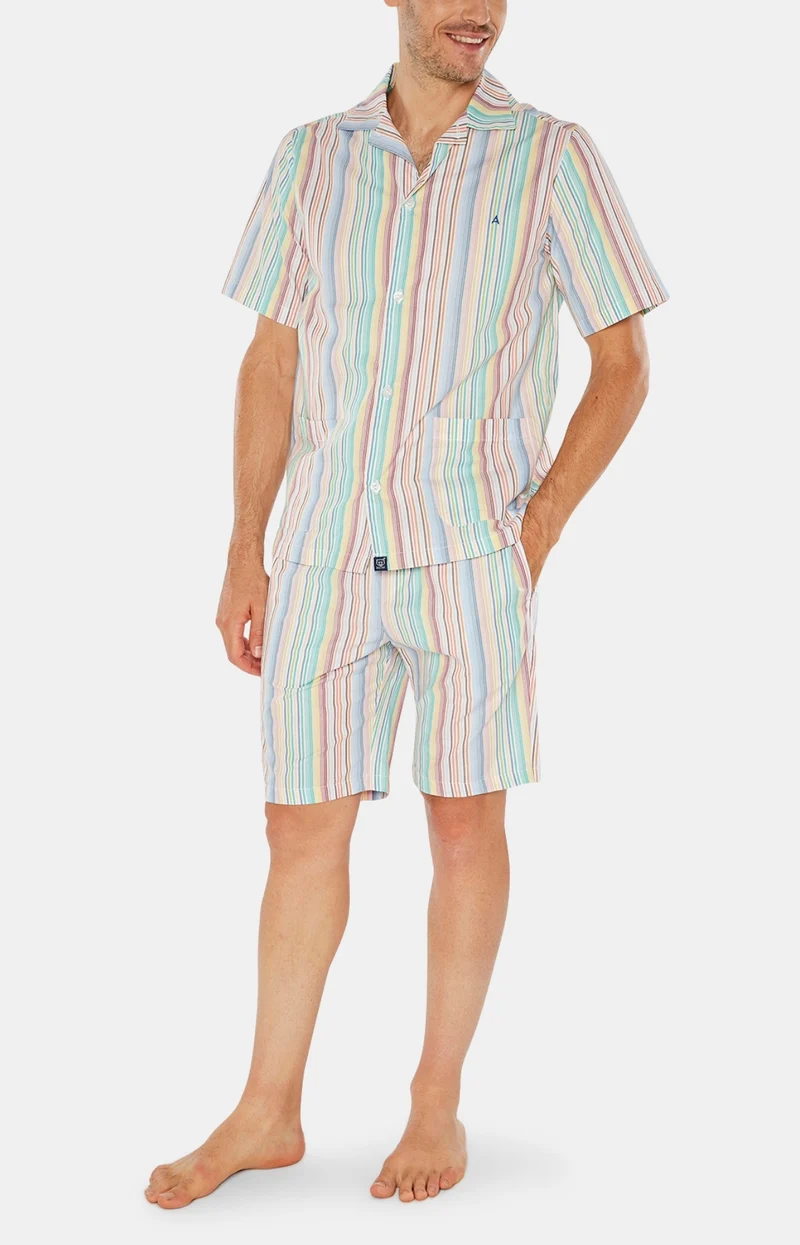 Pyjashort boutonné Rayure Keys