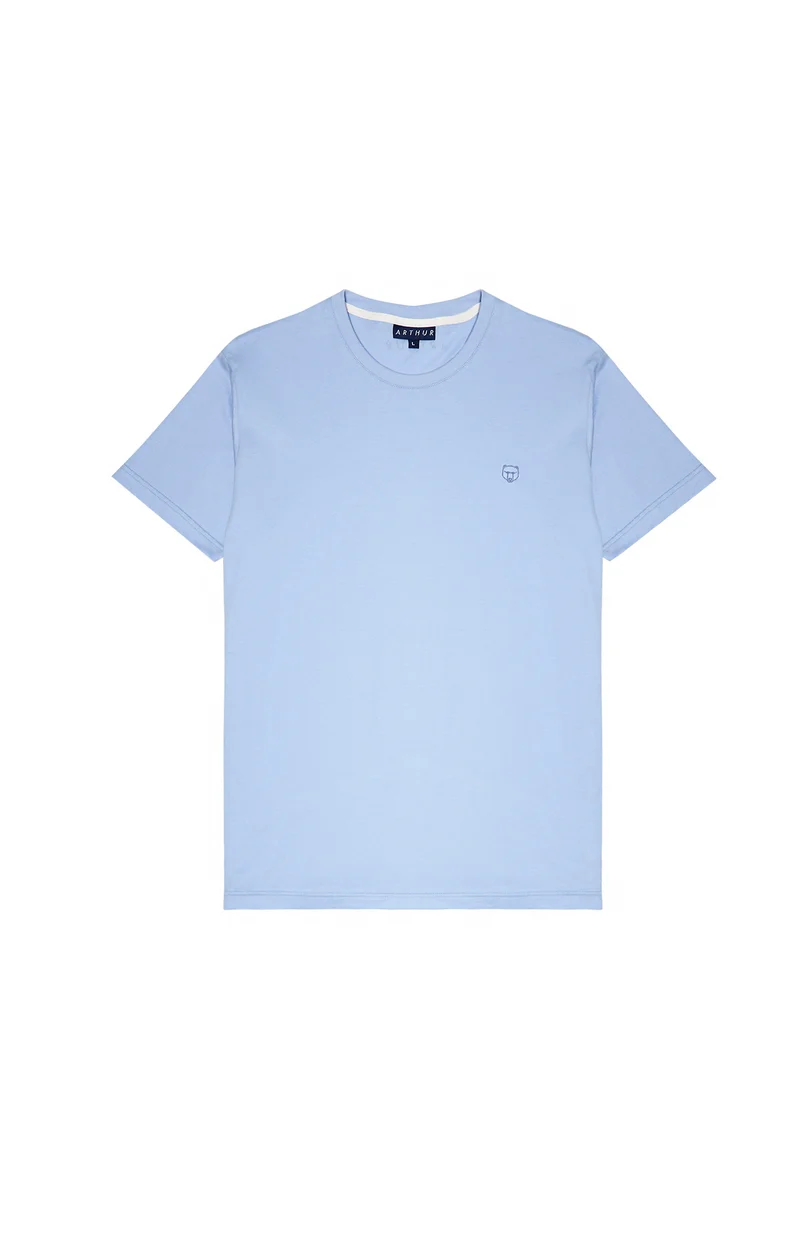 Tee-shirt manches courtes uni - Ciel
