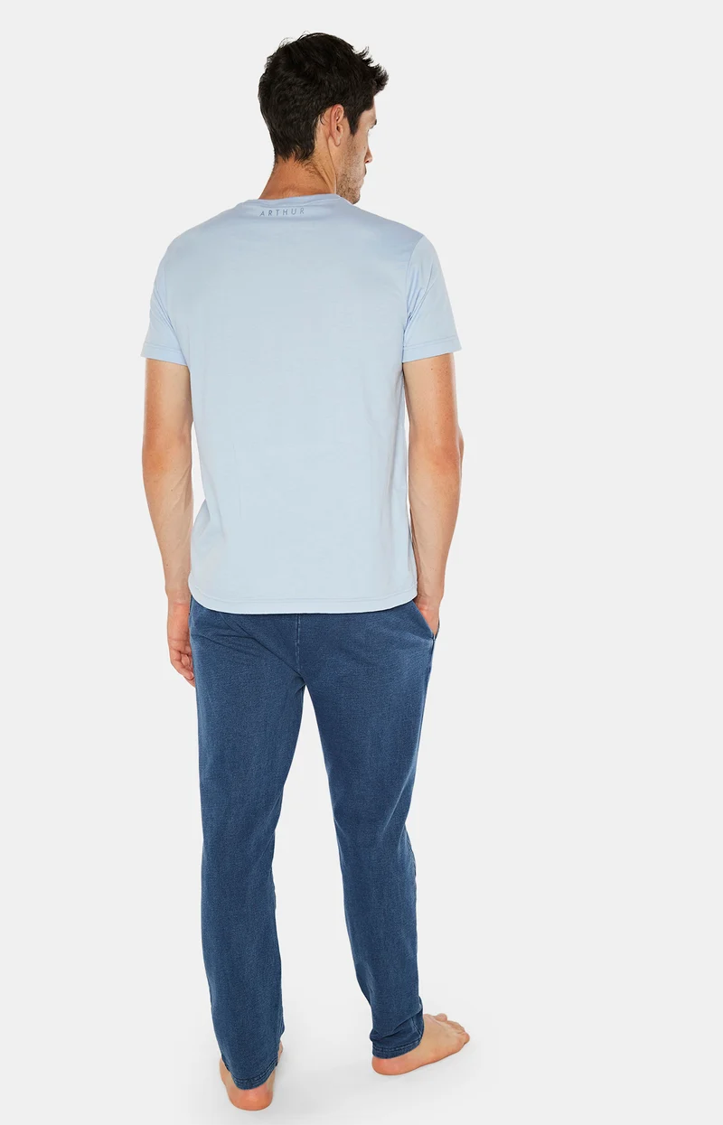 Tee-shirt manches courtes uni - Ciel