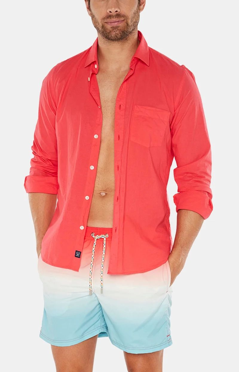 Chemise Voile de Coton Rouge